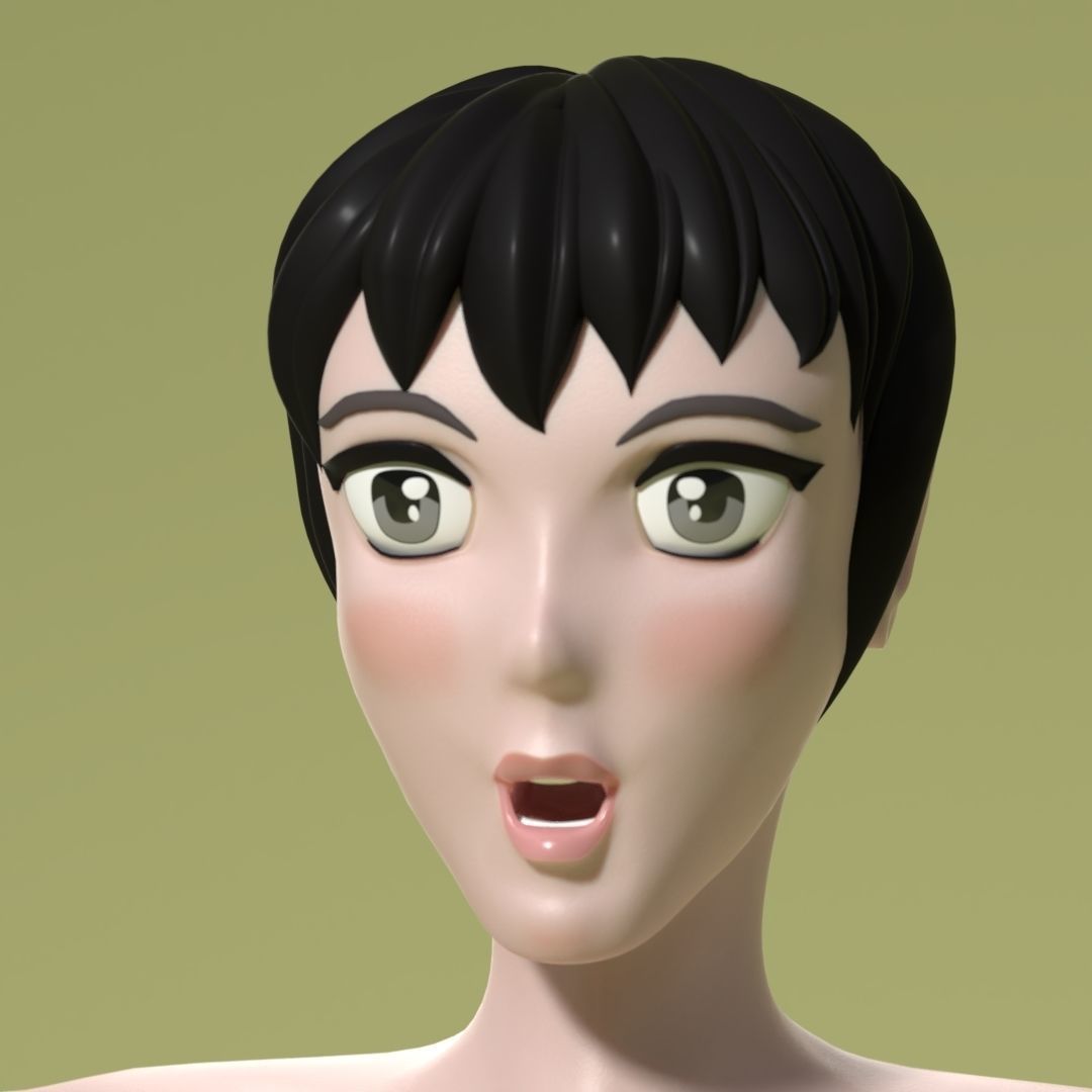 Maria - Rigged female anime character 3D model 3D model_12