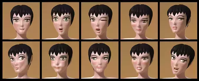 Maria - Rigged female anime character 3D model 3D model Maria - Rigged female anime character 3D model 3D model