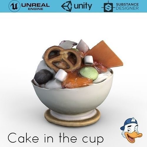 Cake in the cup 3D model