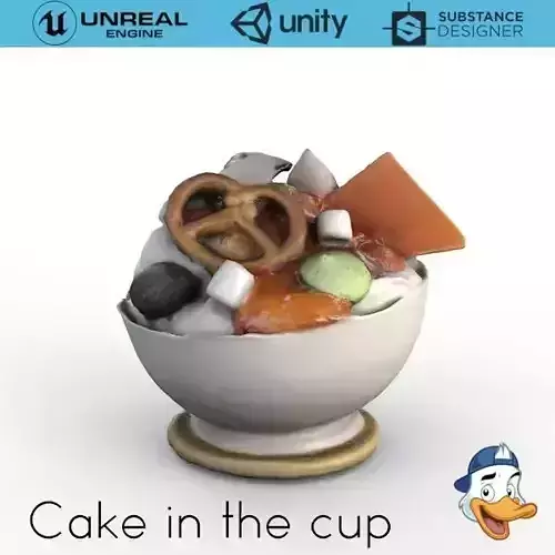 Cake in the cup 3D model