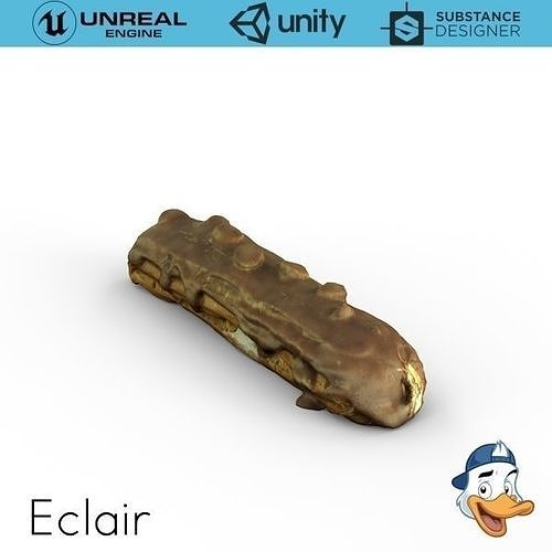 Eclair chocolate bar 3D model