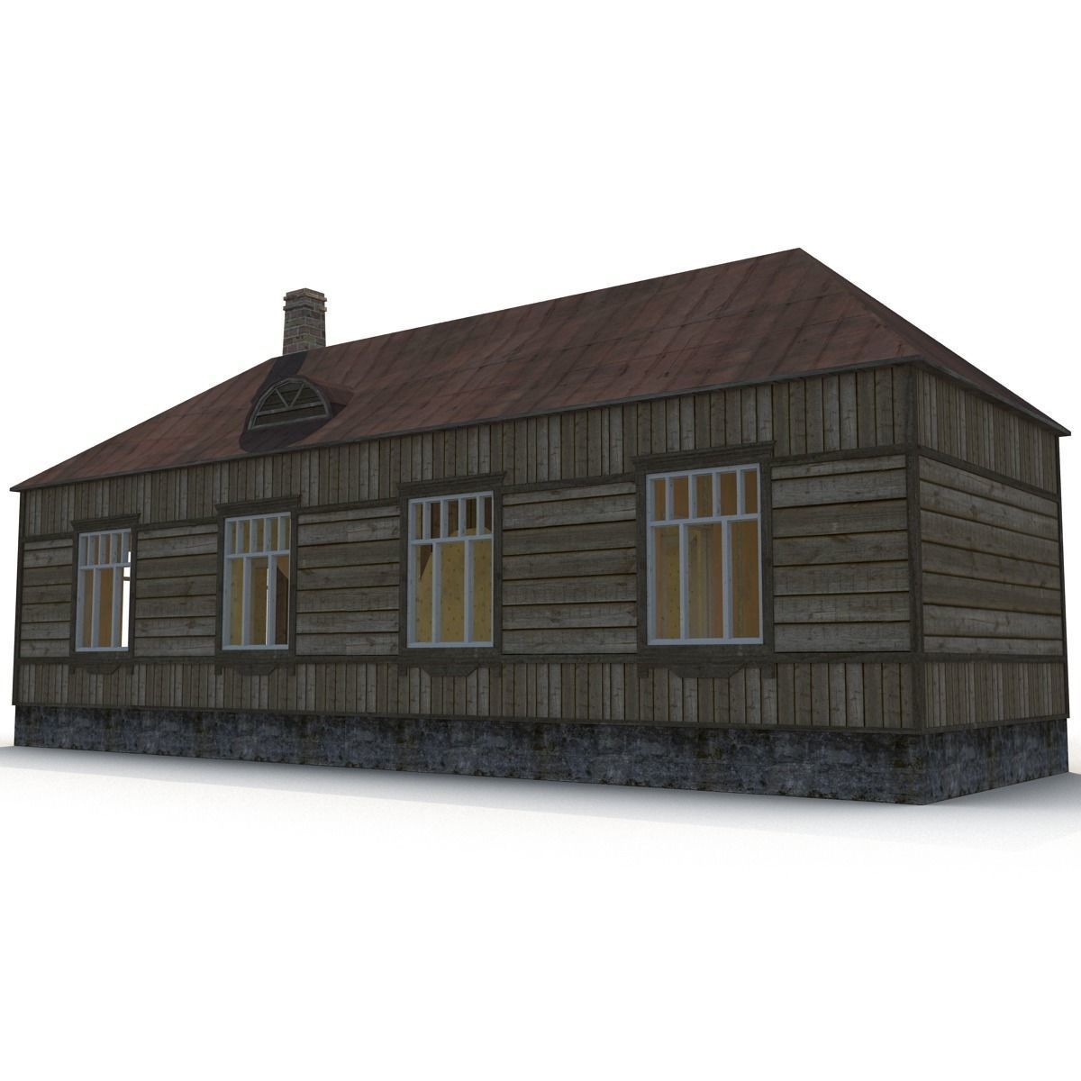 Old Wooden House Low-poly 3D model_5