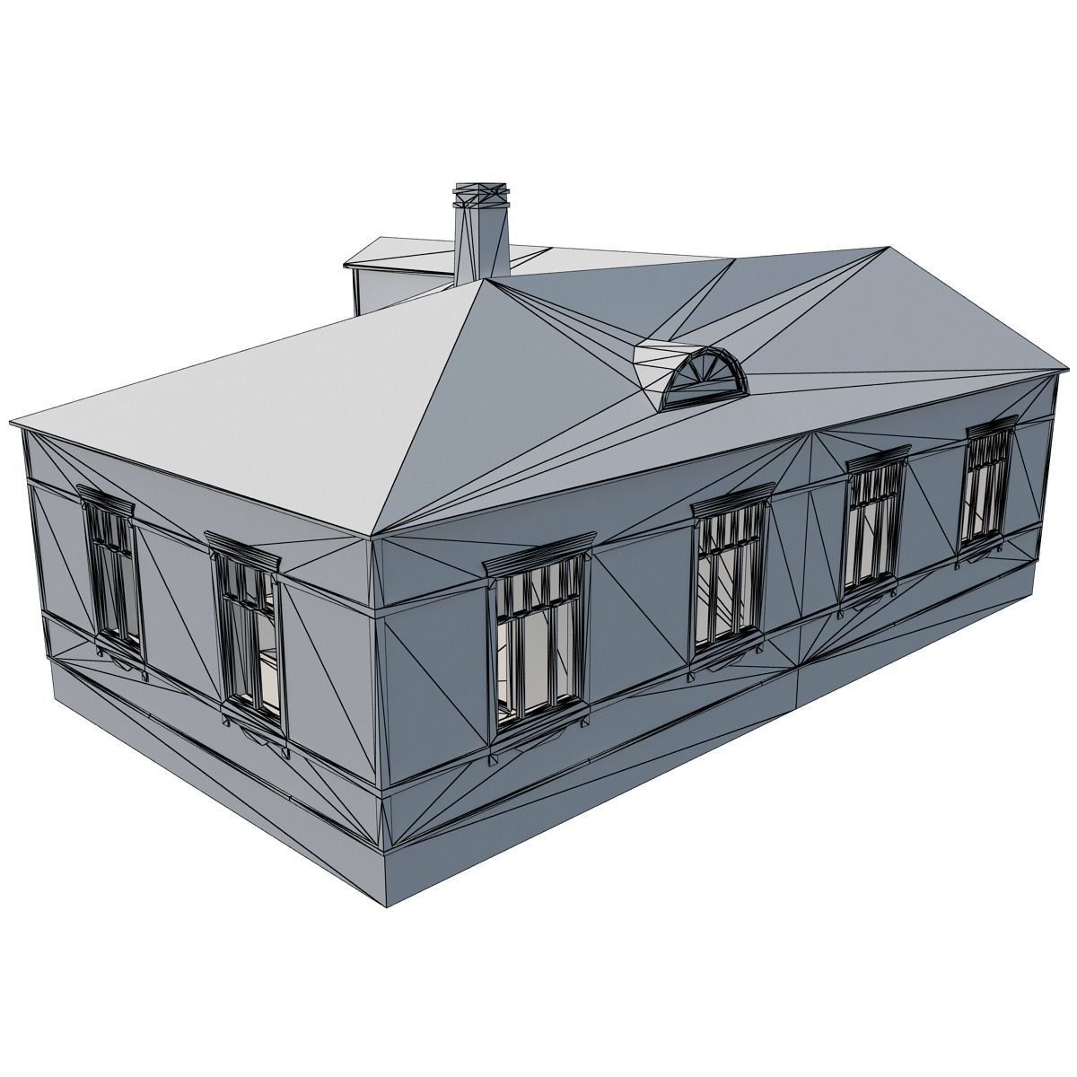 Old Wooden House Low-poly 3D model_9