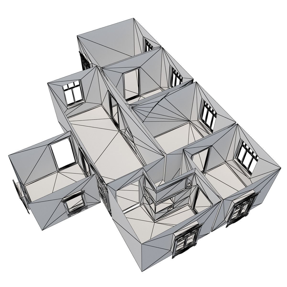 Old Wooden House Low-poly 3D model_10