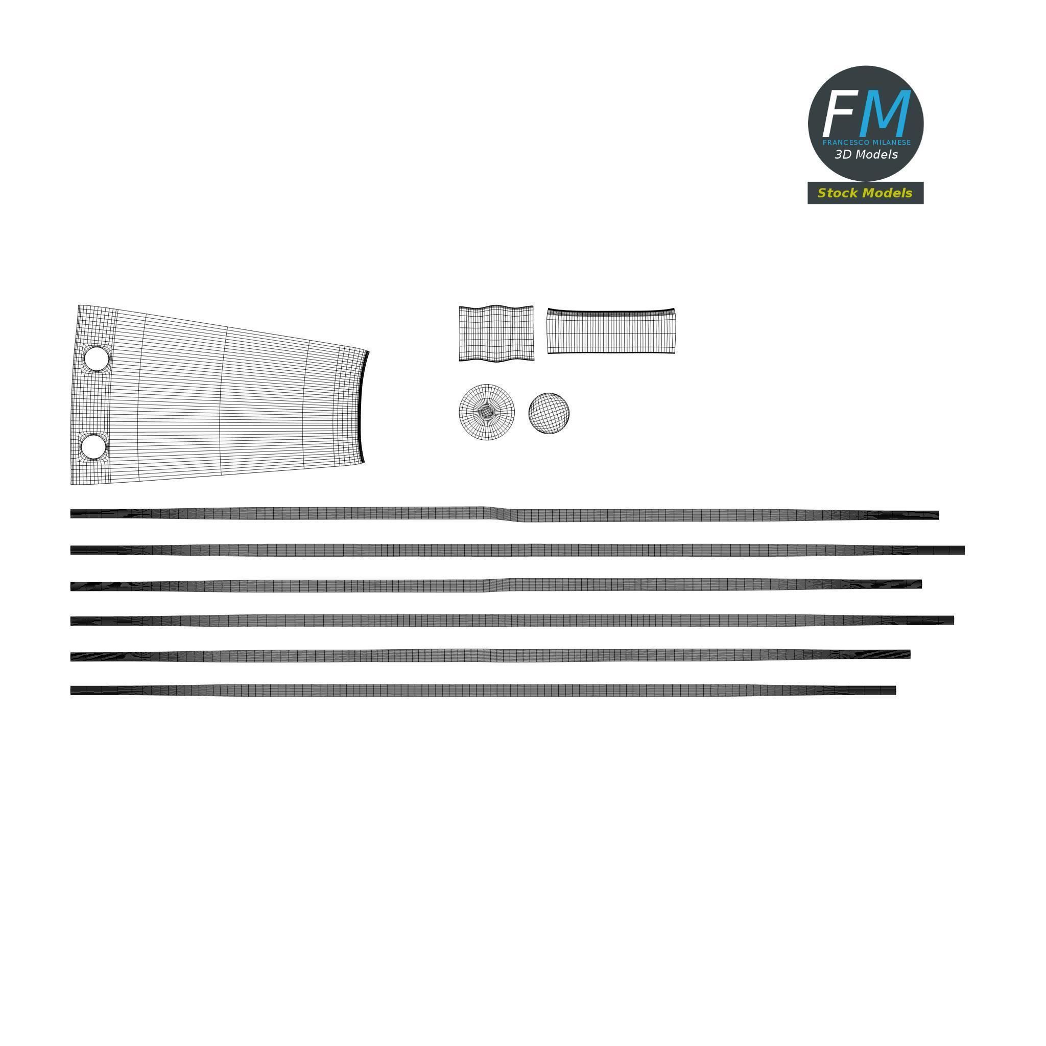 Kitchen whisk with a black handle 3D model_11