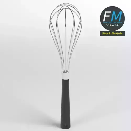 Kitchen whisk with a black handle