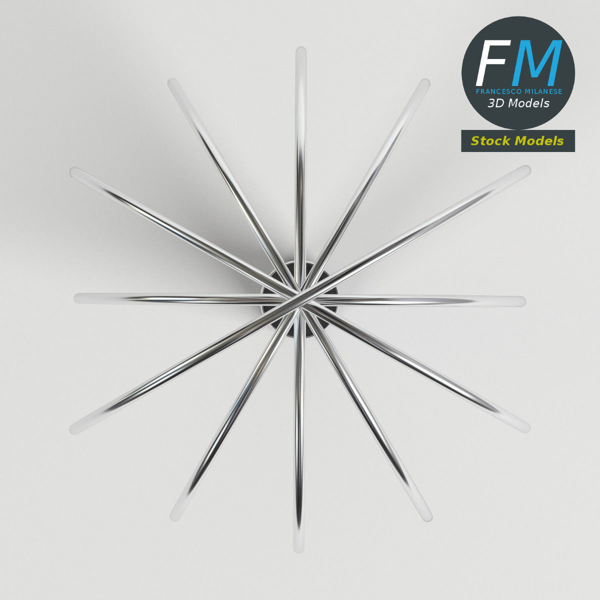 Kitchen whisk with a black handle 3D model_6