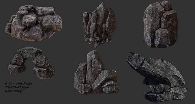 Rocks rock Low-poly 3D model