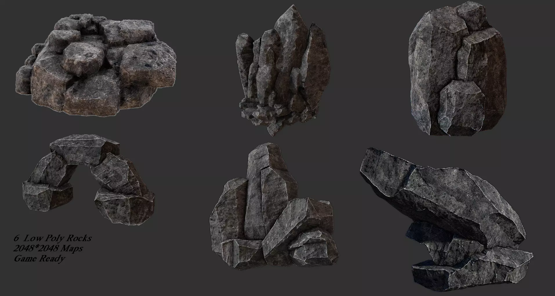 Rocks rock Low-poly 3D model