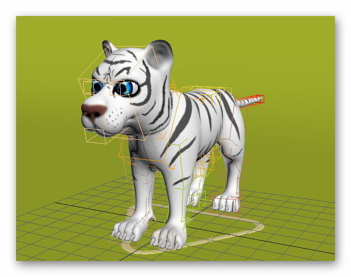 cartoon tiger Low-poly 3D model_12