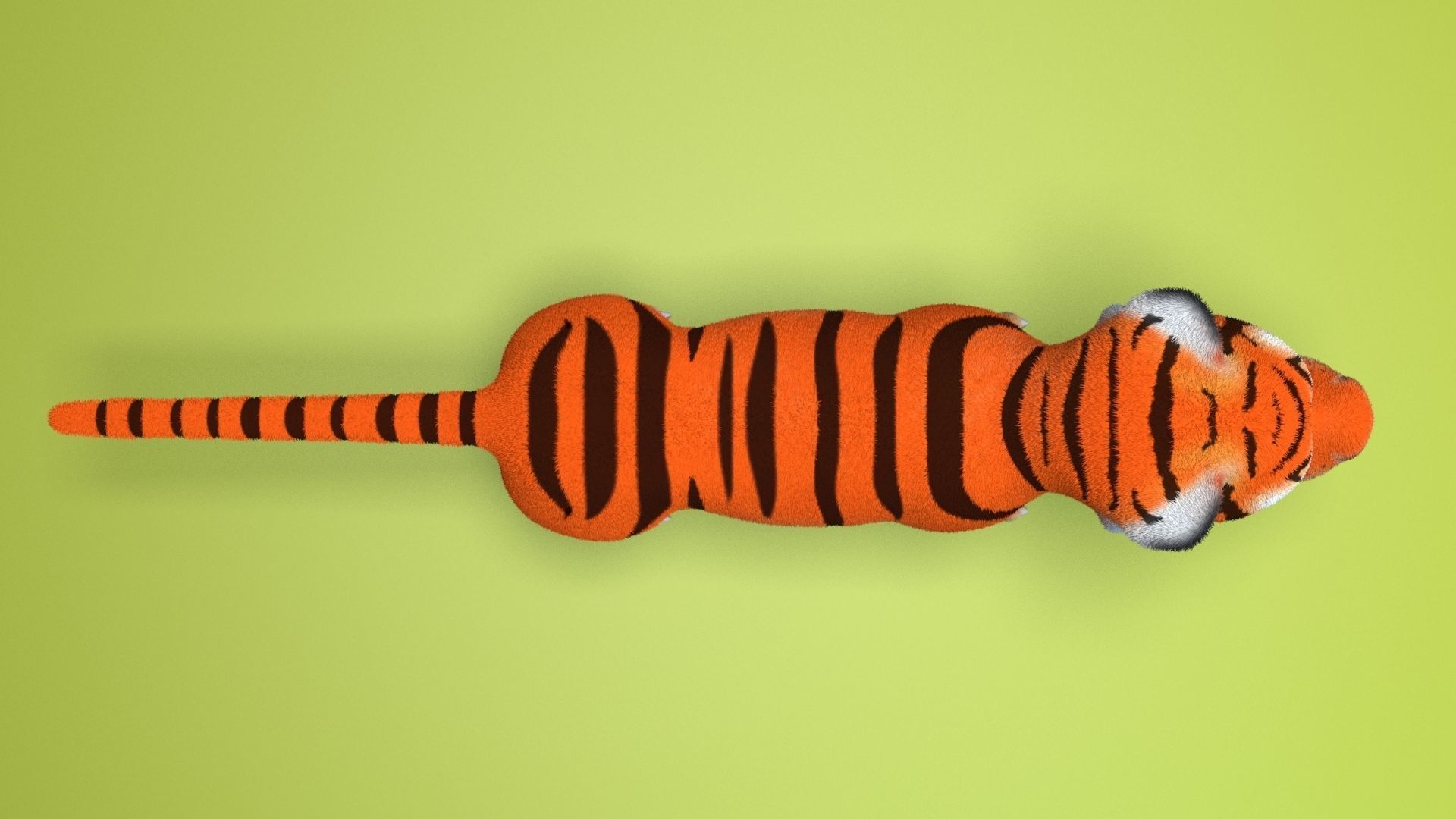cartoon tiger Low-poly 3D model_6