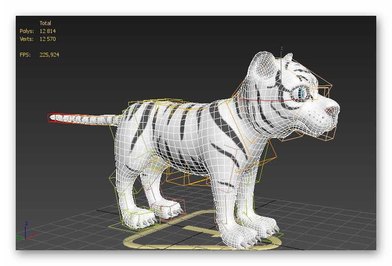 cartoon tiger Low-poly 3D model_13