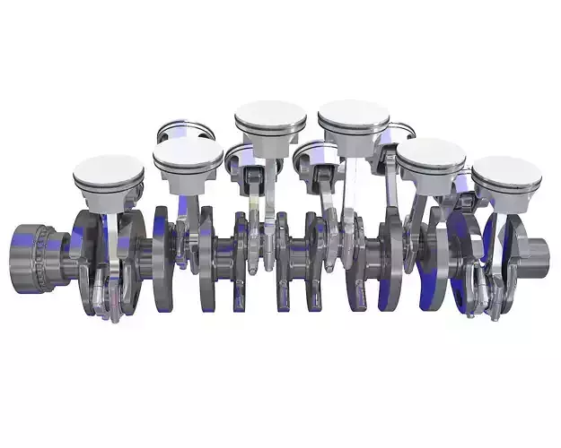 Animated V12 Engine Cylinders 3D model