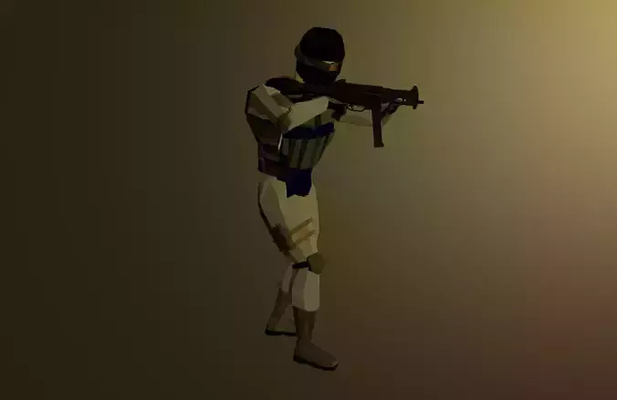 swat low poly rigged and anim