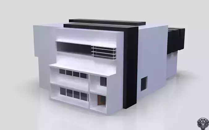 Modern Building House Low-poly 3D model