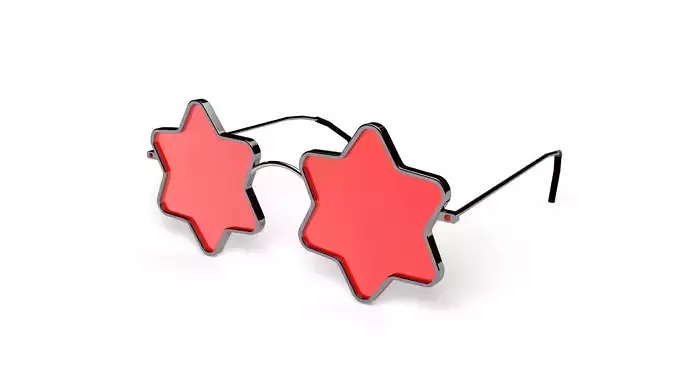 Star Shape Party Sunglass 3D Model