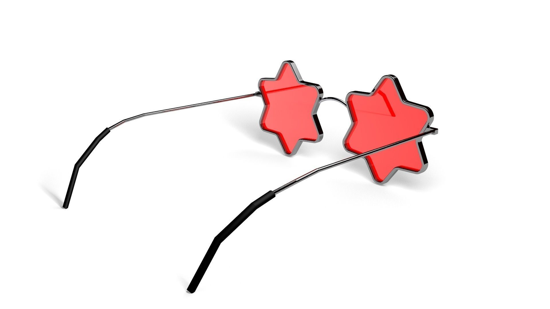 Star Shape Party Sunglass 3D Model Low-poly 3D model_3