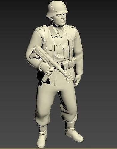 German infantry soldier WWII 3D print model