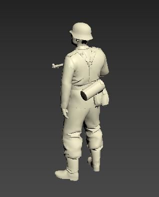 German infantry soldier WWII 3D print model_1