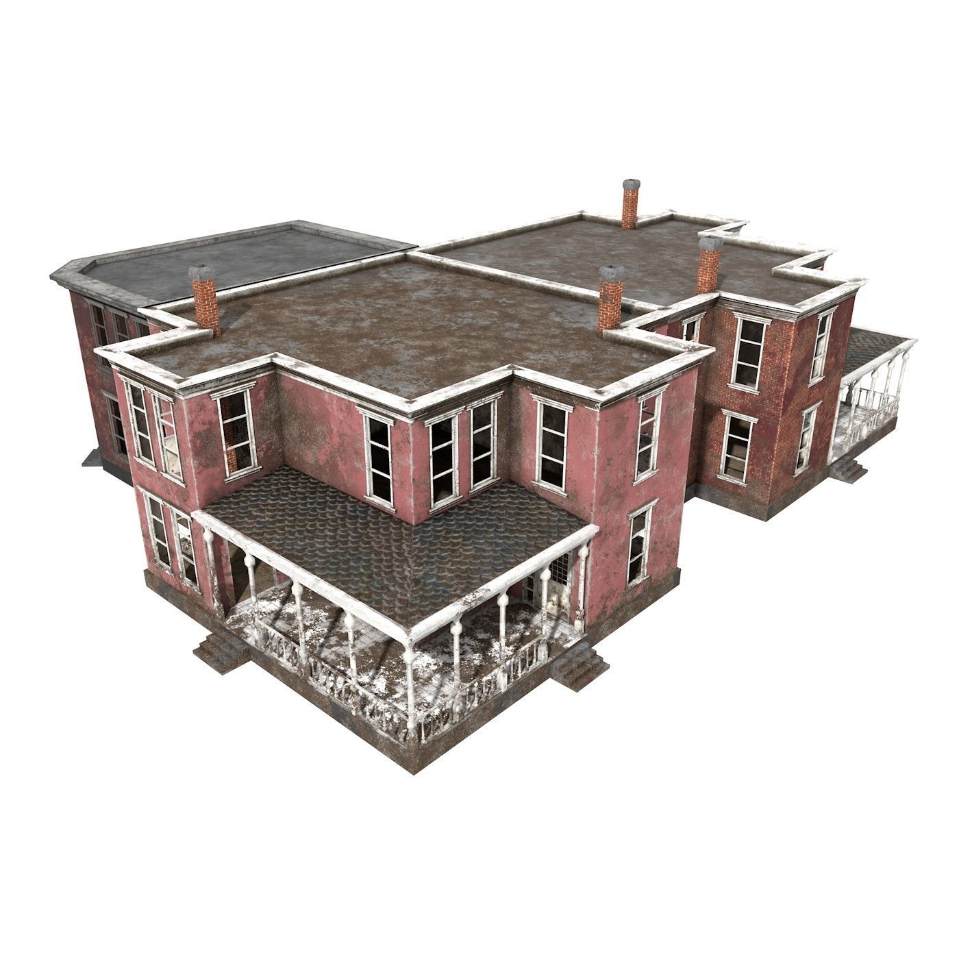 Abandoned House 02d Low-poly  3D model