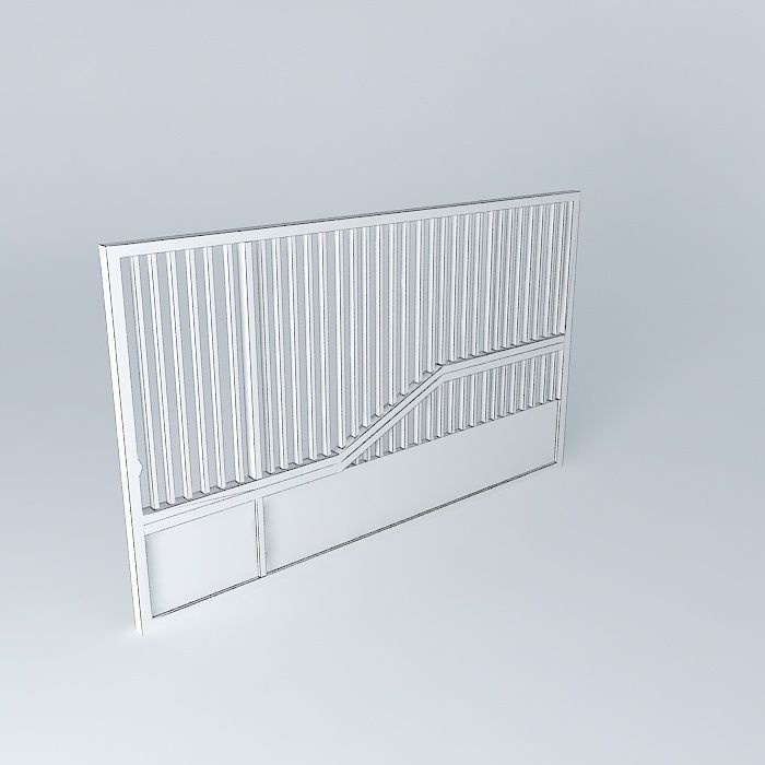 Gate bamboo screen Free 3D model_4