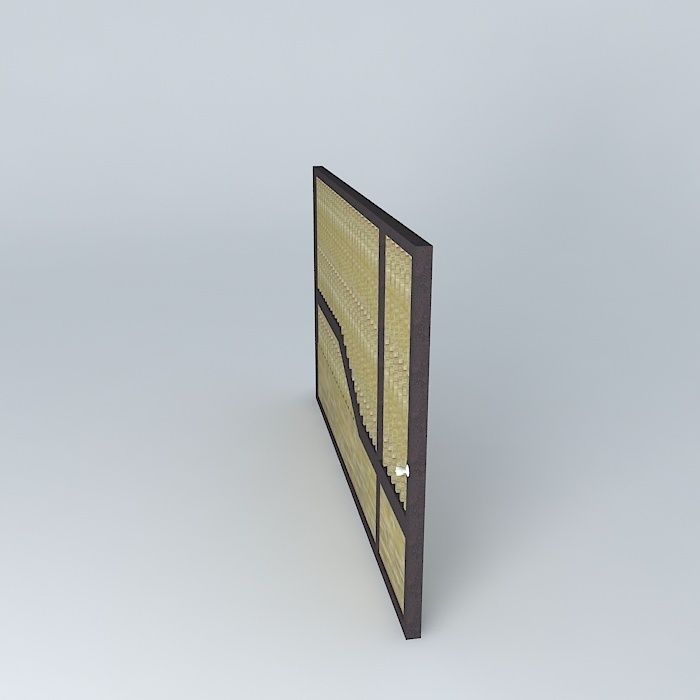 Gate bamboo screen Free 3D model_2