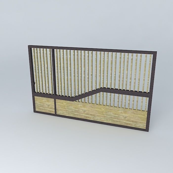 Gate bamboo screen Free 3D model_1