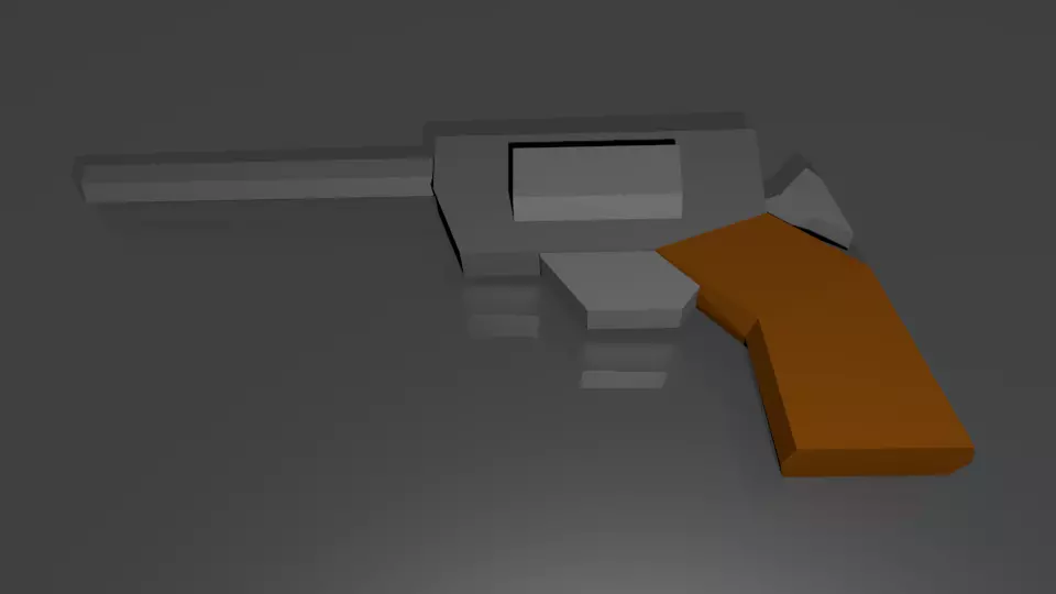 Revolver gun Free low-poly 3D model_0