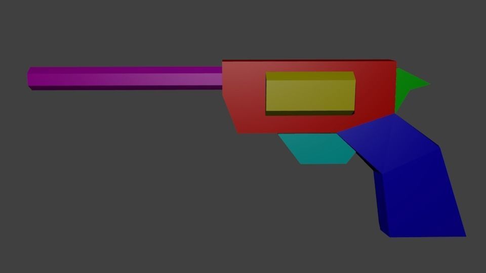 Revolver gun Free low-poly 3D model_2