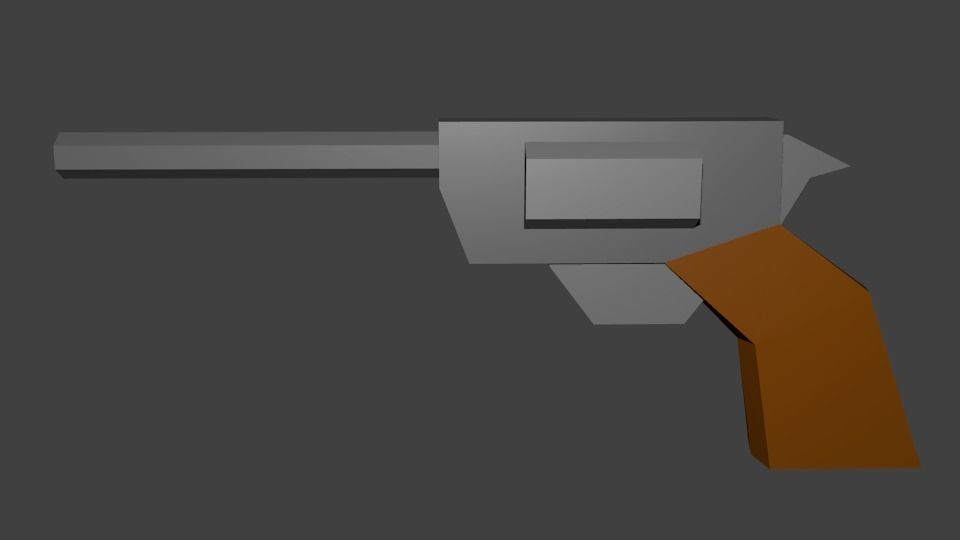 Revolver gun Free low-poly 3D model_1