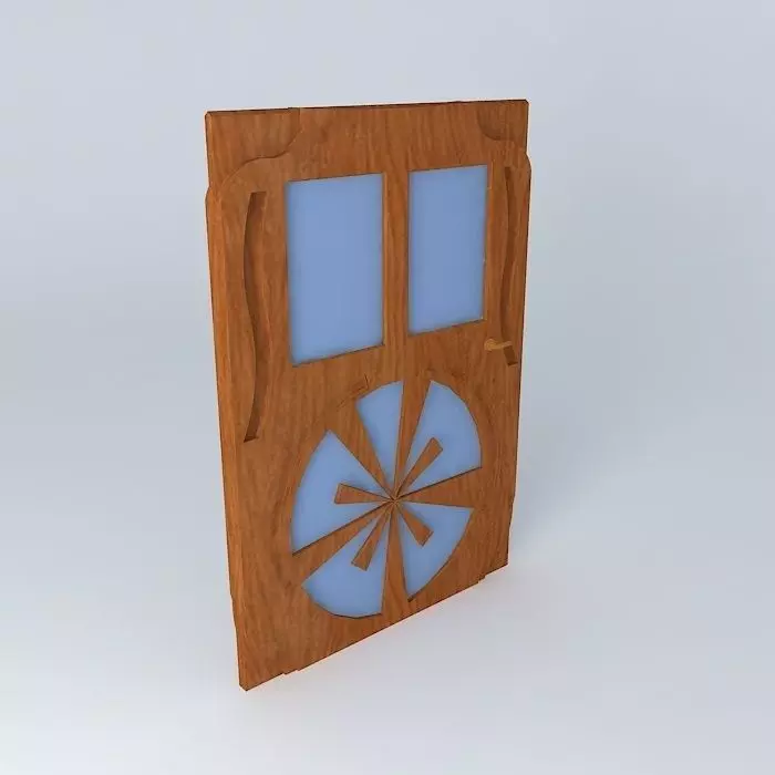 cool door design with windows Free 3D model_0