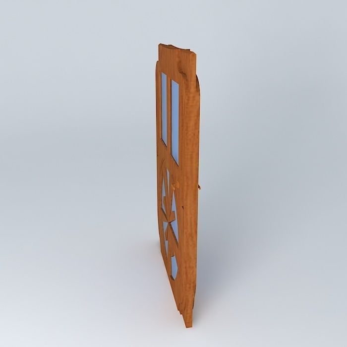 cool door design with windows Free 3D model_2