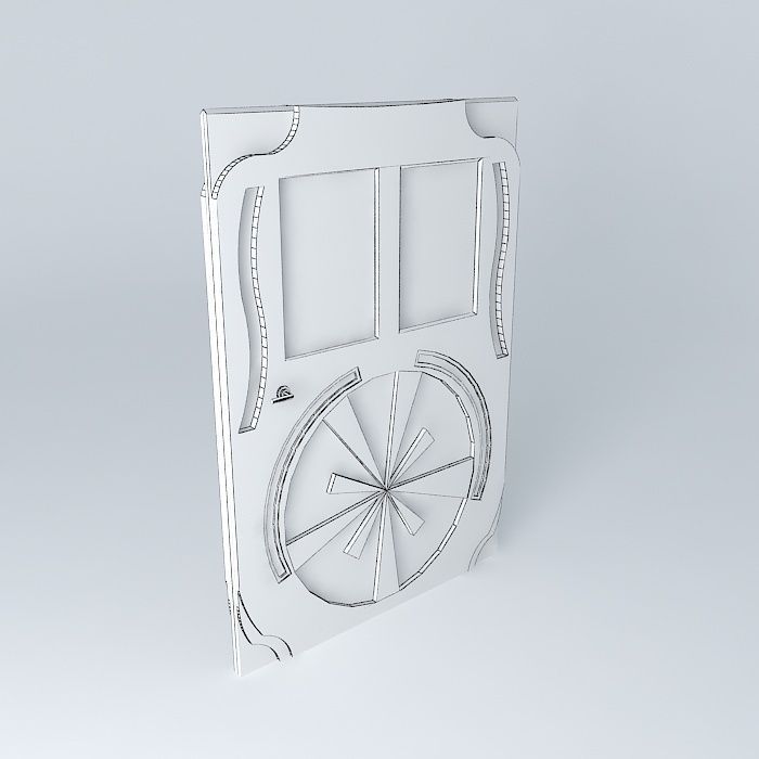 cool door design with windows Free 3D model_4