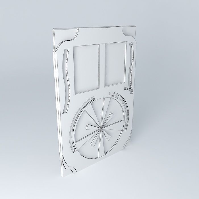 cool door design with windows Free 3D model_3