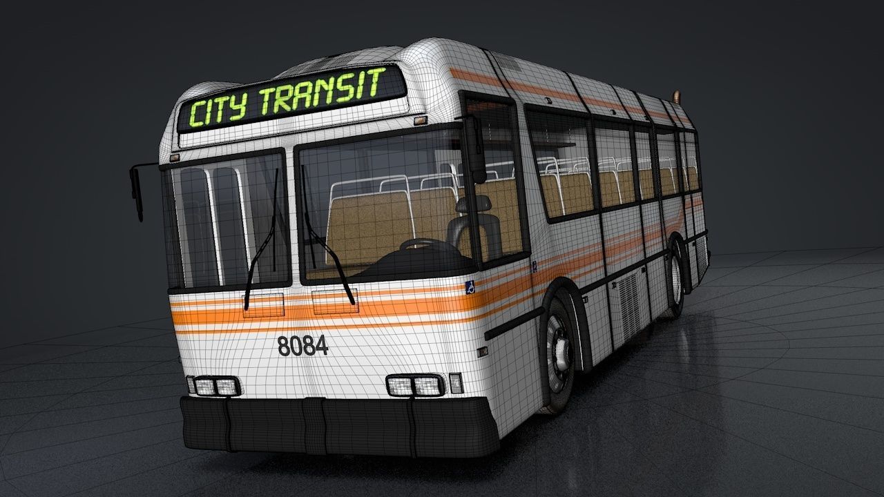 City Bus Rigged 3D model_14