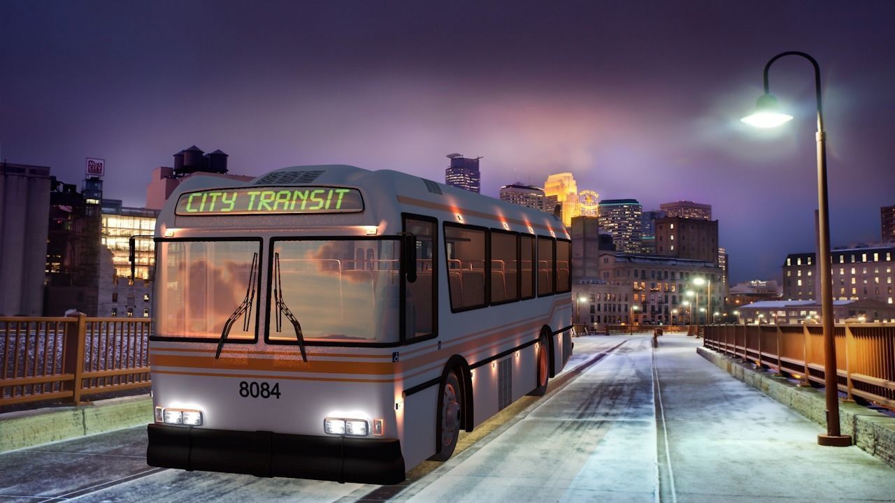 City Bus Rigged 3D model_40