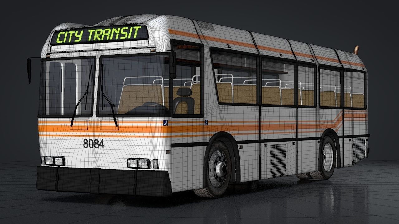 City Bus Rigged 3D model_16