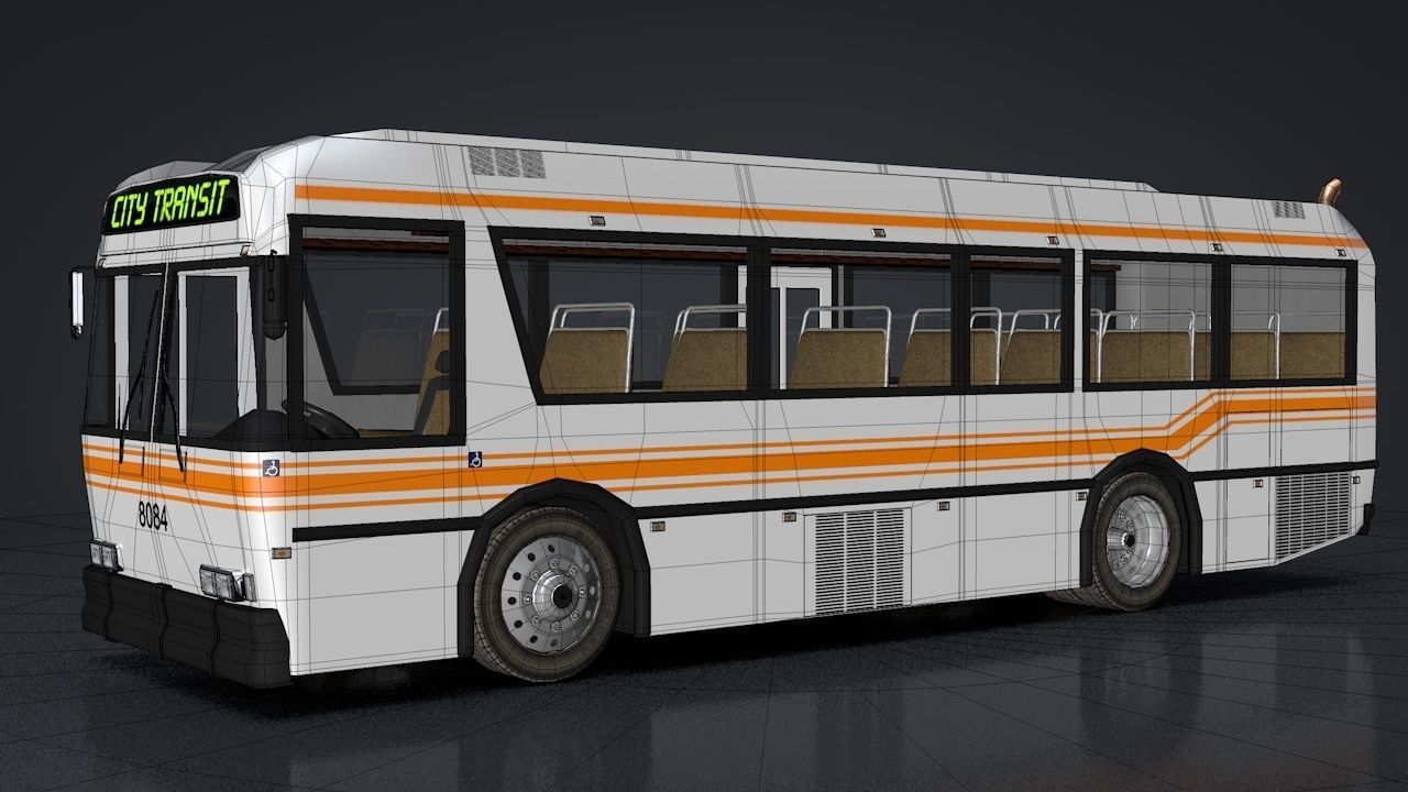 City Bus Rigged 3D model_27