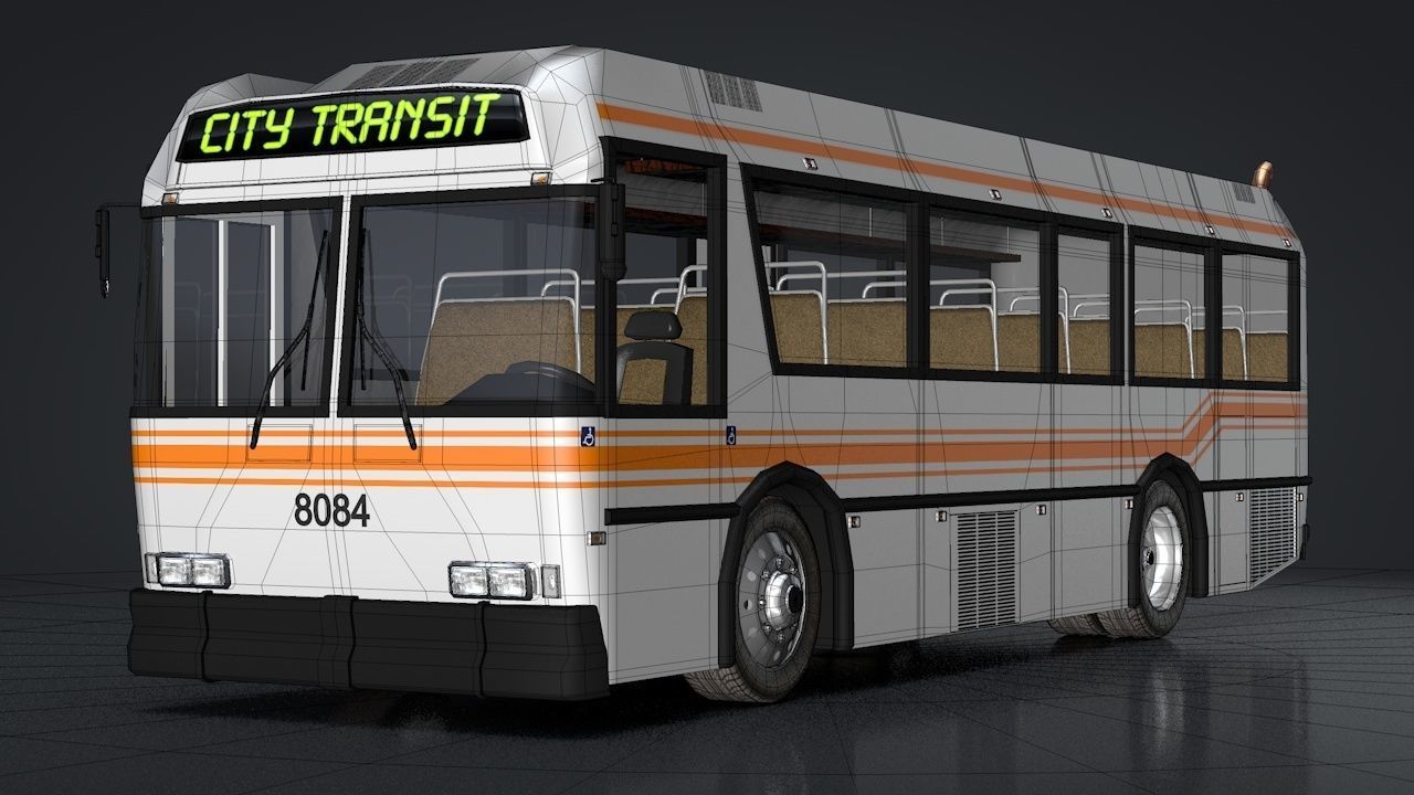 City Bus Rigged 3D model_13