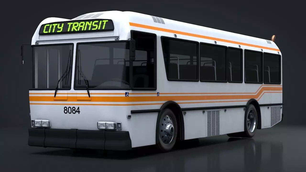 City Bus Rigged 3D model_0