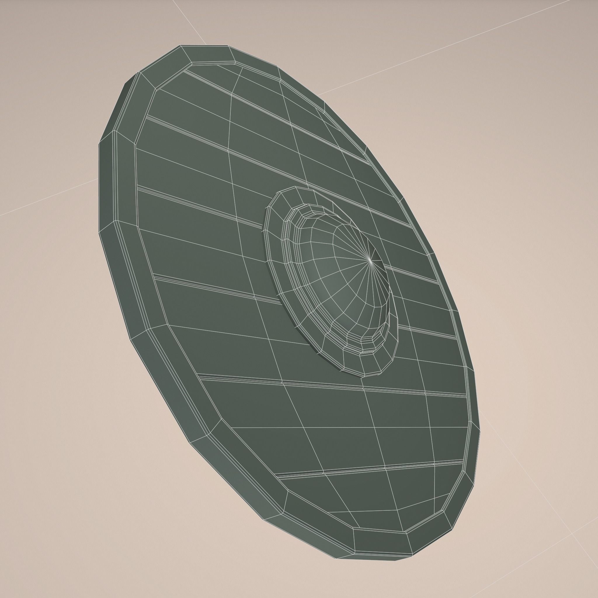 Wooden Shield Low-poly 3D model_18