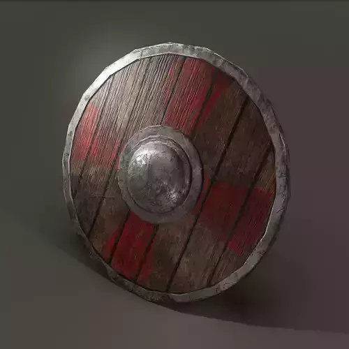 Wooden Shield Low-poly 3D model