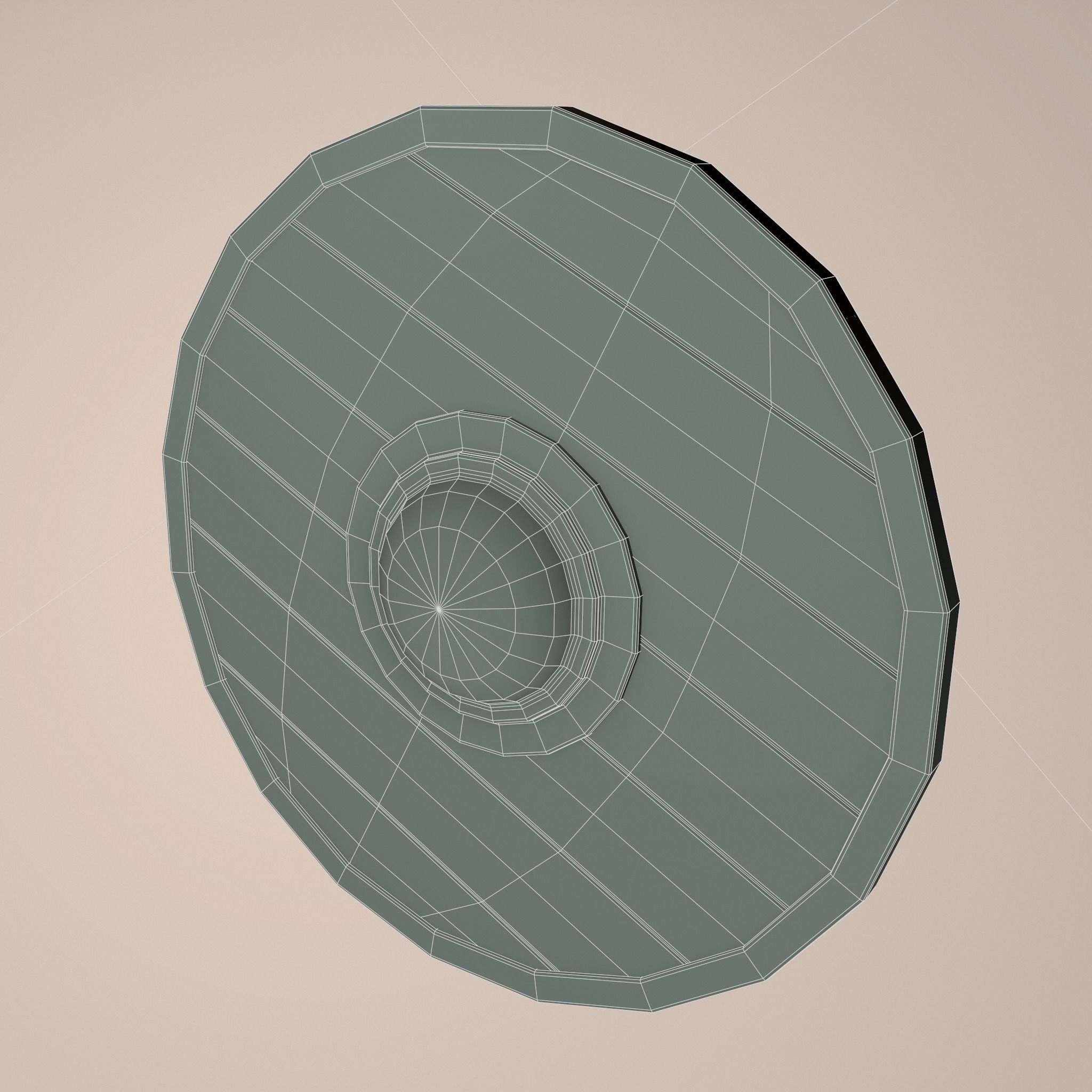 Wooden Shield Low-poly 3D model_15