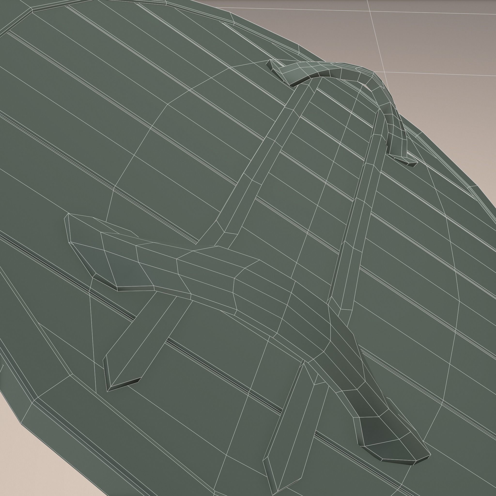 Wooden Shield Low-poly 3D model_20