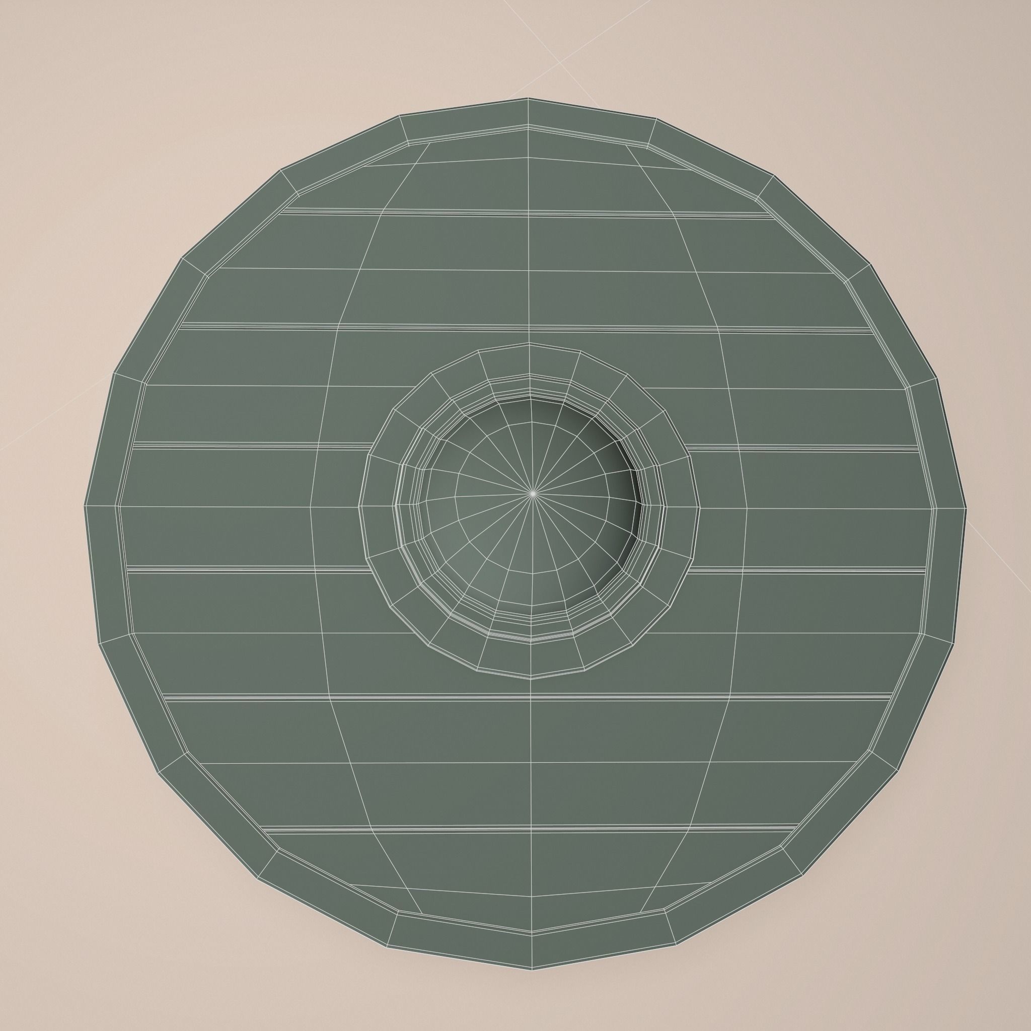 Wooden Shield Low-poly 3D model_11