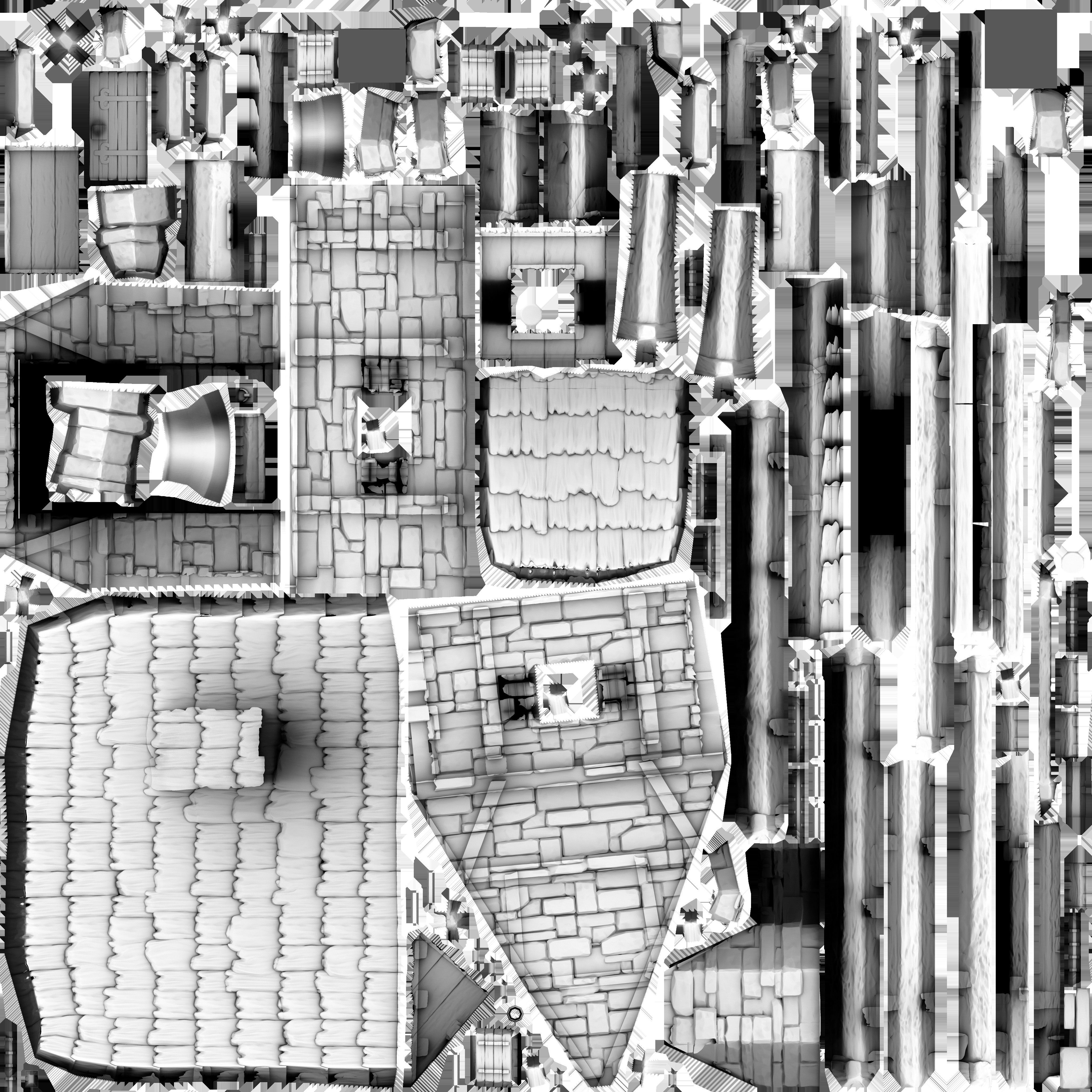 House wooden with roof Low-poly 3D model_38