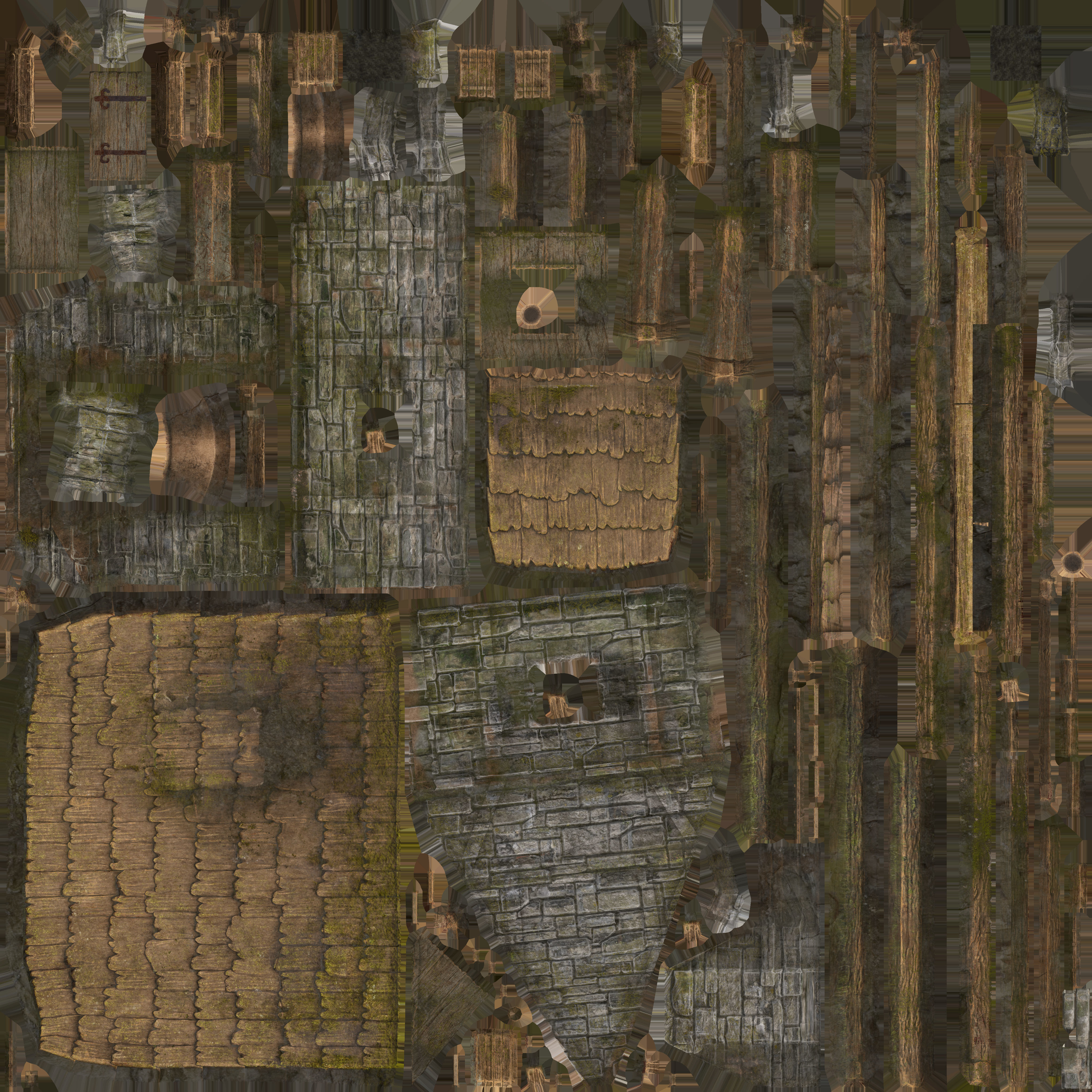 House wooden with roof Low-poly 3D model_40