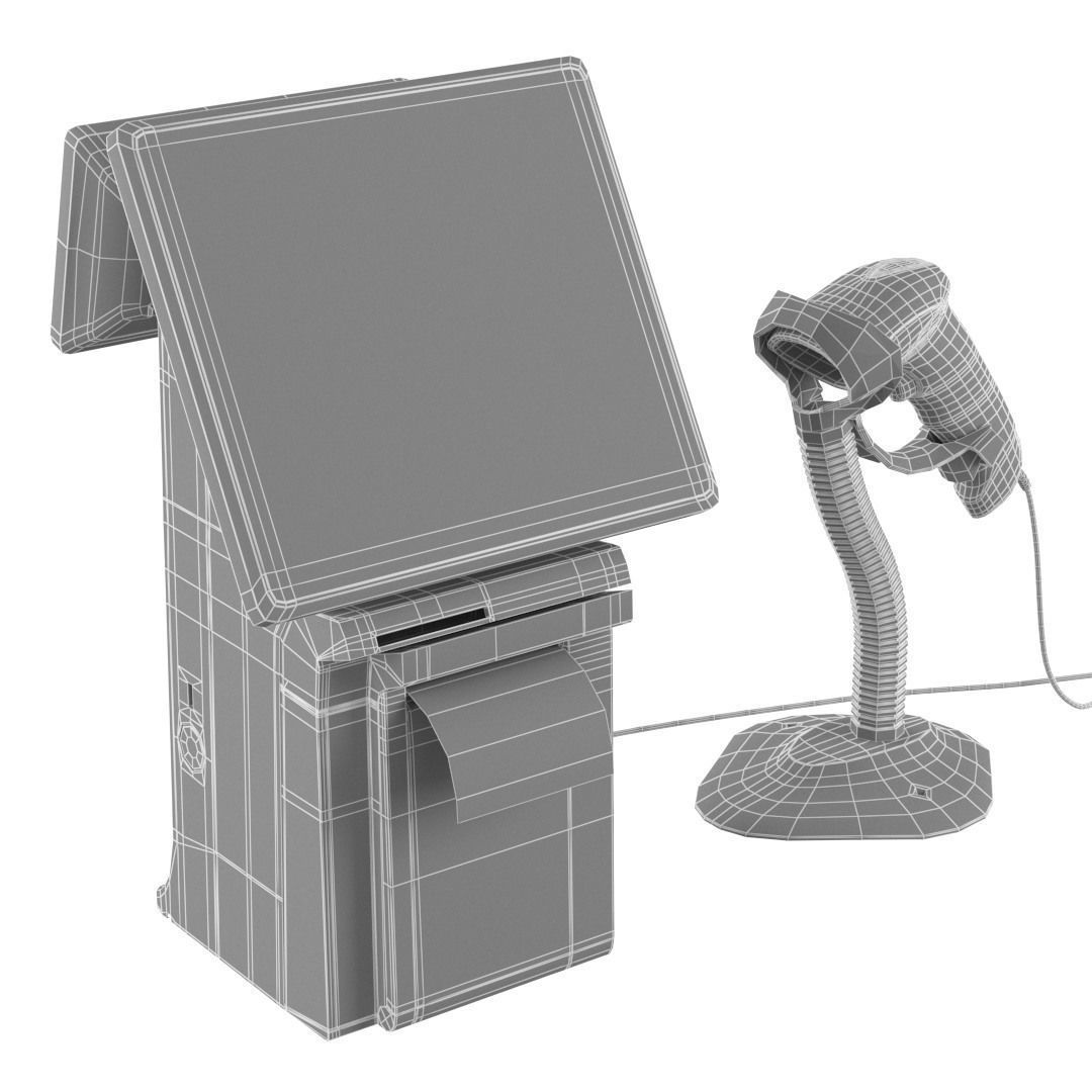 All-in-one POS terminal Posiflex HS2310 3D model_3