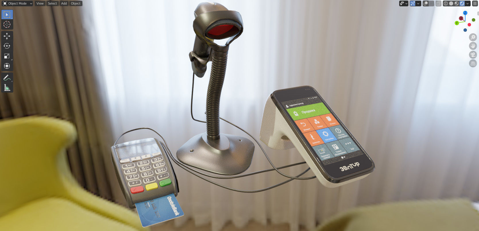 POS terminal Evotor 7-3 3D model_12