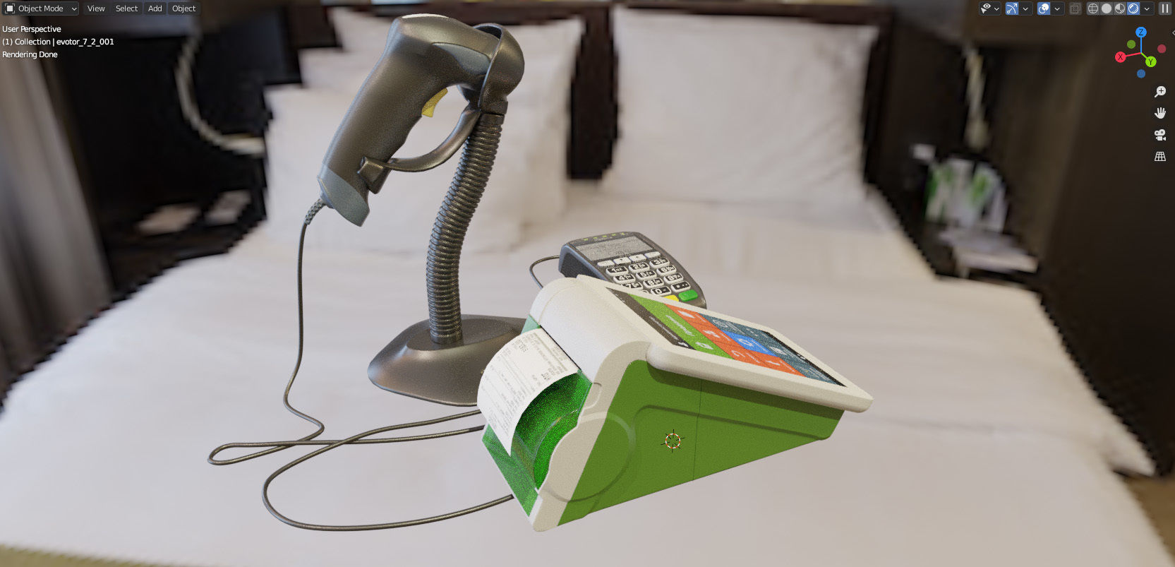 POS terminal Evotor 7-2 3D model_9